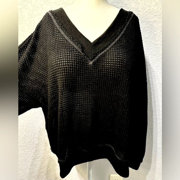 NWOT La Miel Waffle Stitching Detail Waffle Knit Top - Picture 14 of 16